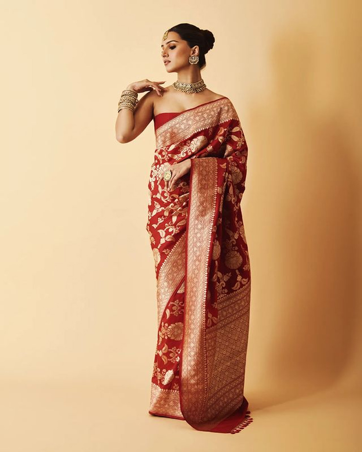 Tara Sutaria’s Red Saree Look For Karwa Chauth 2024